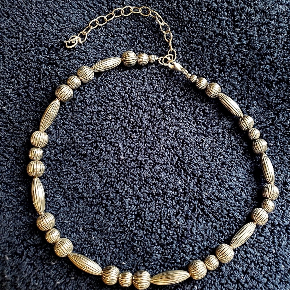 Carolyn Pollack Sterling 16 1/4" Textured Bead Necklace